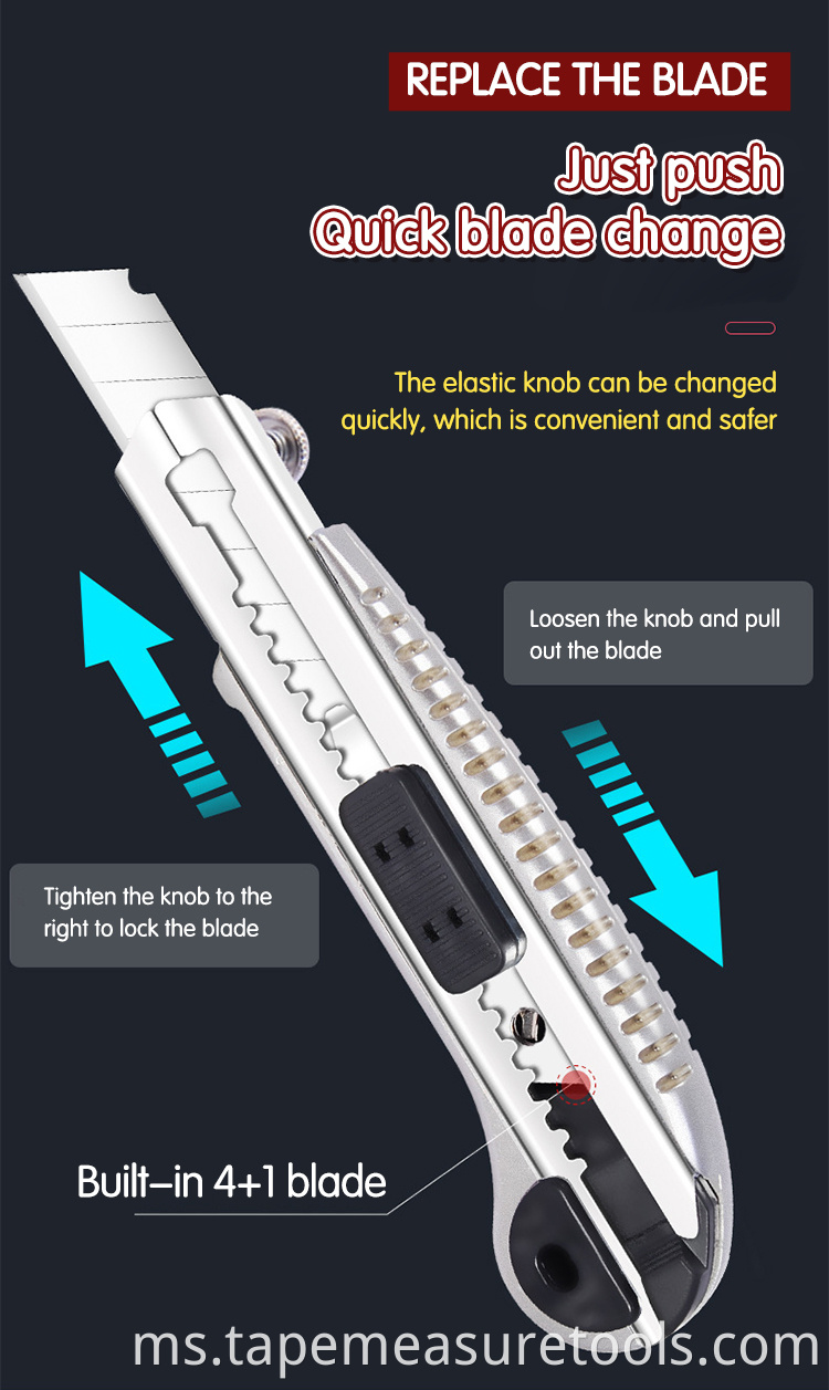 Heavy Duty Large Five Burst 201 Utility Knife 18mm Wallpaper Knife Planting Paper Knife Cutter